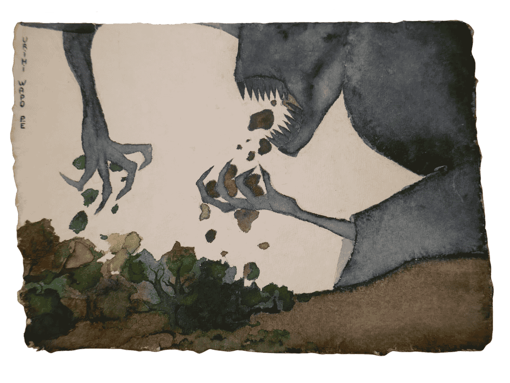Dessin d’un monstre mangeur de terre
